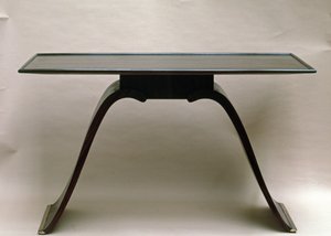 Mesa de ébano de Macassino, com pés de latão, de Emile Jacques Ruhlmann, c.1930-32